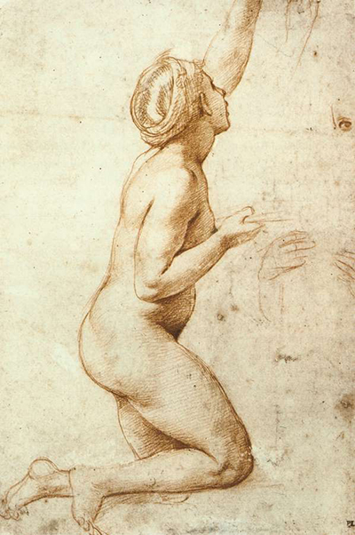 Kneeling Nude Woman Raphael